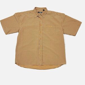 Southpole Orange Geometric Plaid Men’s Short Sleeve Shirt Size 3XL